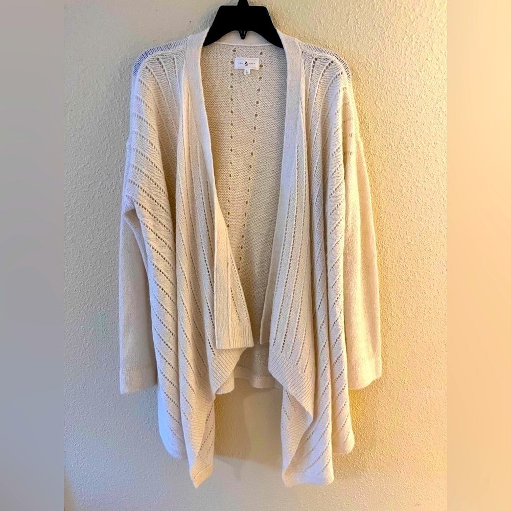 Lou& Grey Cream White Wool Alpaca Blend Cardigan L - Picture 1 of 4